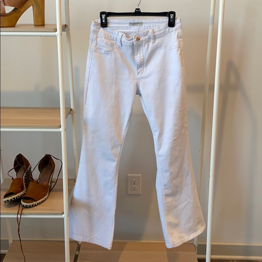 White flare jeans